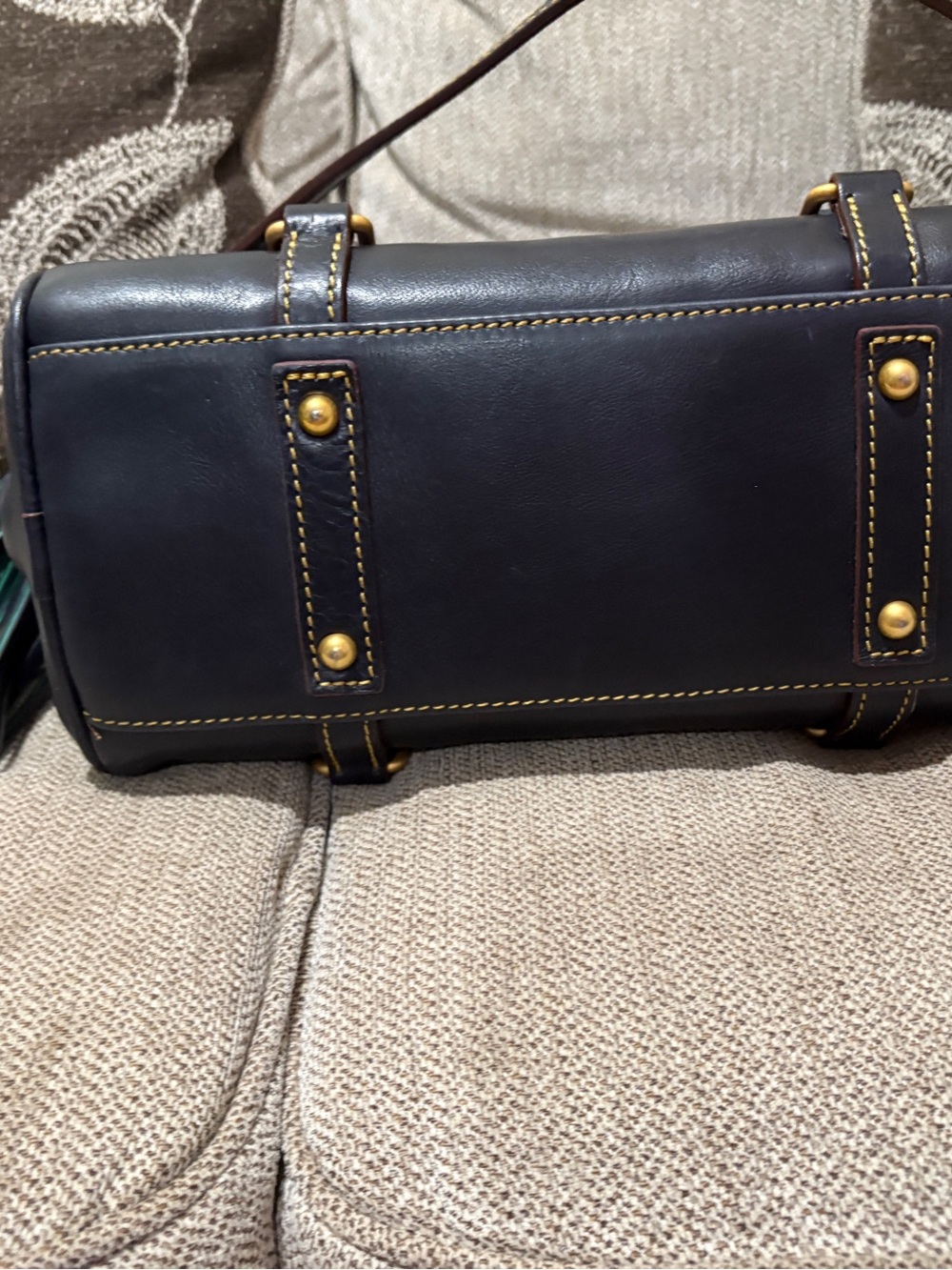 Dooney & Bourke Florentine Mini Satchel Navy Leather - Picture 3 of 13